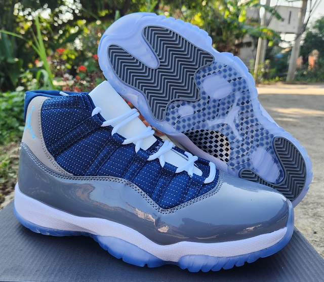 Women Air Jordan Shoes 11 Blue Grey